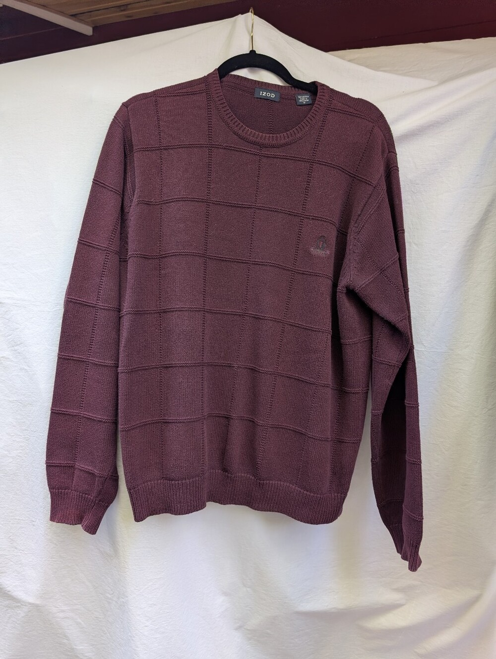 Izod Cotton Knit Sweater Burgundy Sz m